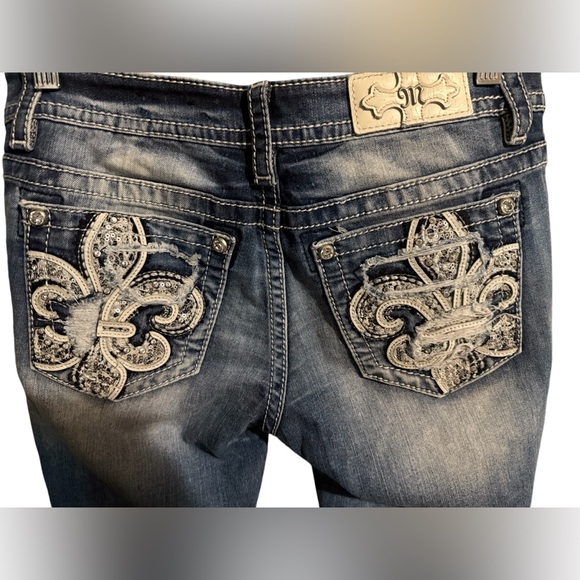 Miss Me Standard Boot bootcut jeans women's size 28 bling rhinestones - Picture 6 of 11